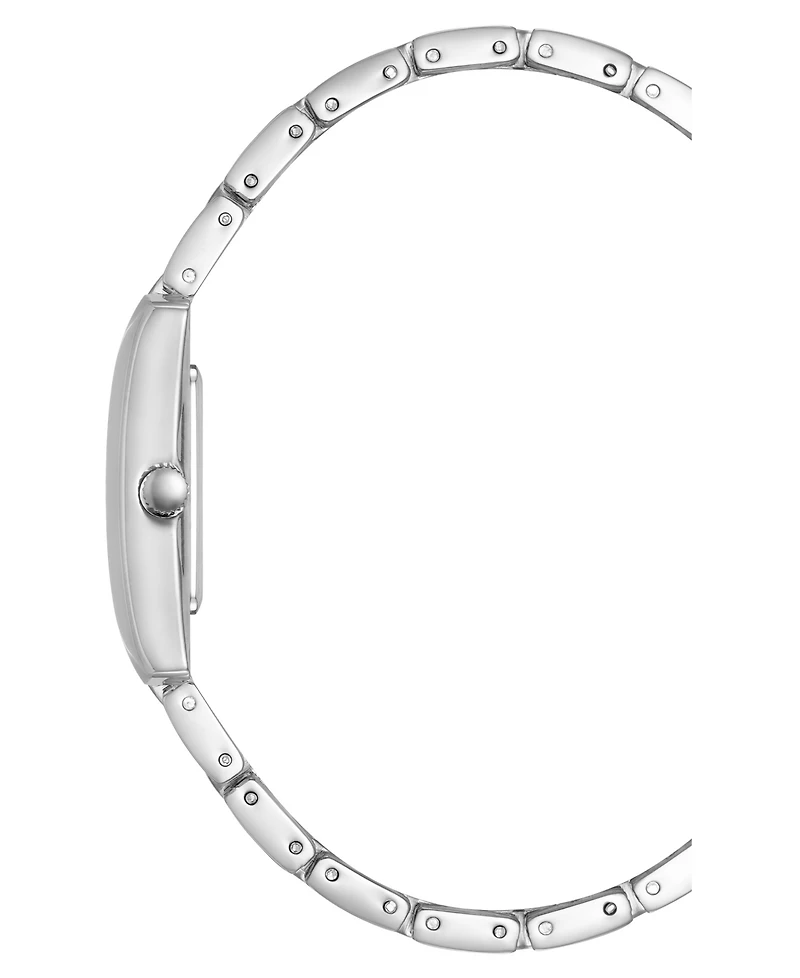Anne Klein Women's Quartz Classic Rectangular Roman Numeral Silver-Tone Alloy Metal Watch, 20mm