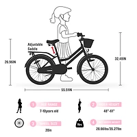 Streamdale 20" Girls Bike with Basket for 7-10 Year Olds