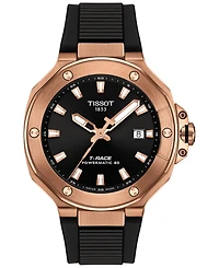 Tissot Men's Swiss Automatic T-Race Powermatic 80 Black Silicone Strap Watch 41mm