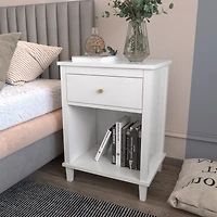 Streamdale Wooden Nightstand With One Drawer One Shelf For Kids, Adults