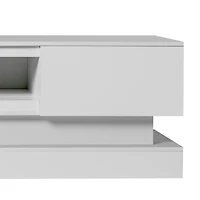 Streamdale Furniture 51.1" Modern Tv Stand With Led Lights, High Glossy Front Tv Cabinet