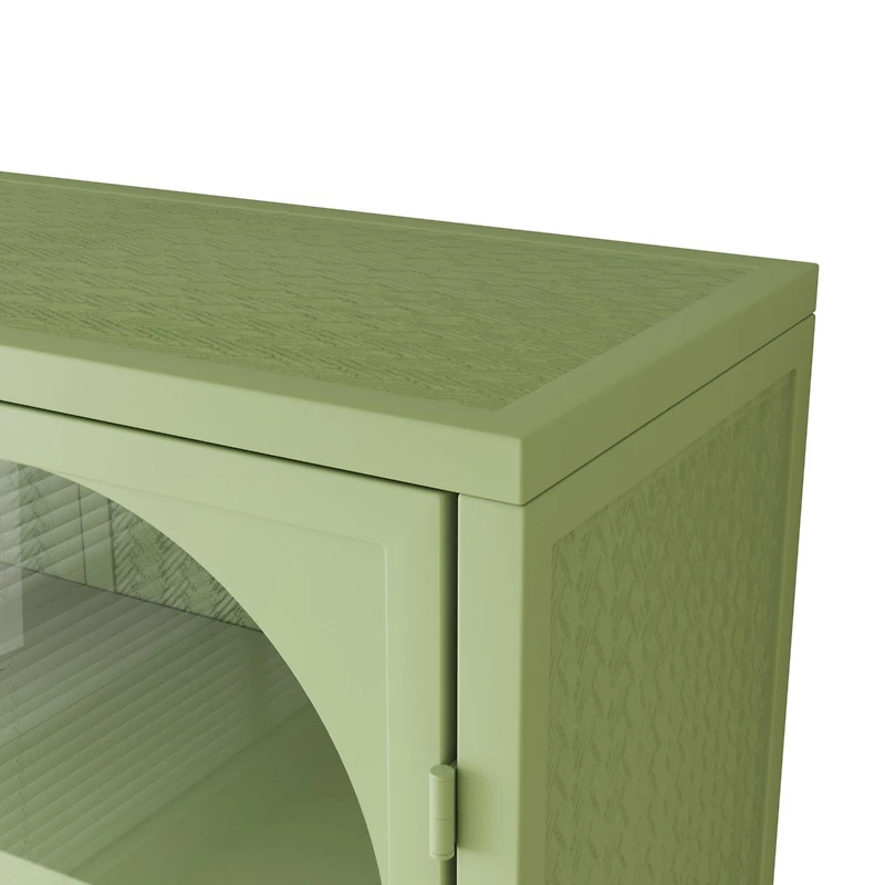Streamdale Furniture Modern Wall Cabinet with Woven Pattern Glass Doors