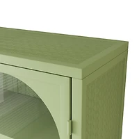 Streamdale Furniture Modern Wall Cabinet with Woven Pattern Glass Doors