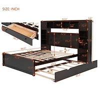 Streamdale Wooden Queen Bed with Cabinetry and Outlets