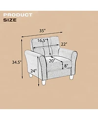 Streamdale Linen Armchair for Living Room & Office