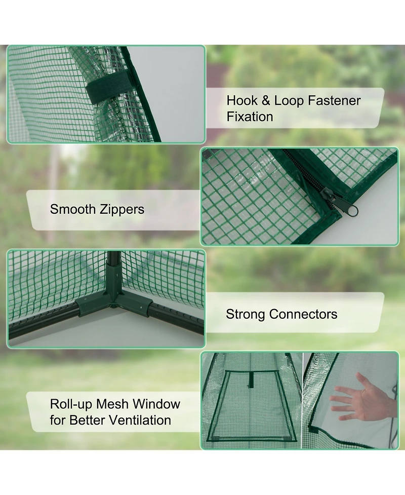 Skonyon 5.5 x 5.5 x 6 Feet Portable Mini Greenhouse with All-Weather Pe Cover