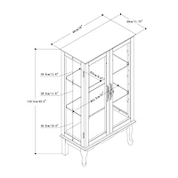Streamdale Furniture Curio Cabinet Lighted Curio Diapaly Cabinet With Adjustable Shelves And Mirrored Back Panel