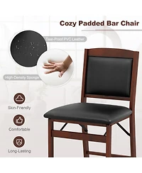 Vebreda Set of 2 Folding Kitchen Island Stool with Rubber Wood Legs