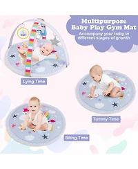 Givimo Baby Play Gym Mat 7-in-1 Tummy Time Activity Mat with 5 Detachable Toys