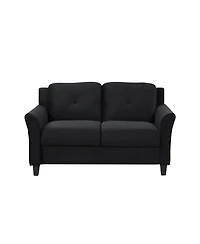Streamdale Fashionable Living Room Sofa With Double Seats, Black Fabric