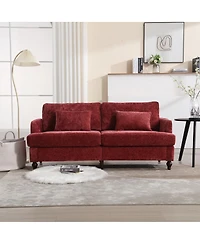 Simplie Fun Modern Chenille Fabric Loveseat, 2-Seat Upholstered Loveseat Sofa Modern Couch