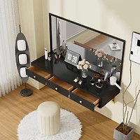 Simplie Fun 47" Floating Shelf with Drawer & Multi-Purpose Wall-Mounted Desk