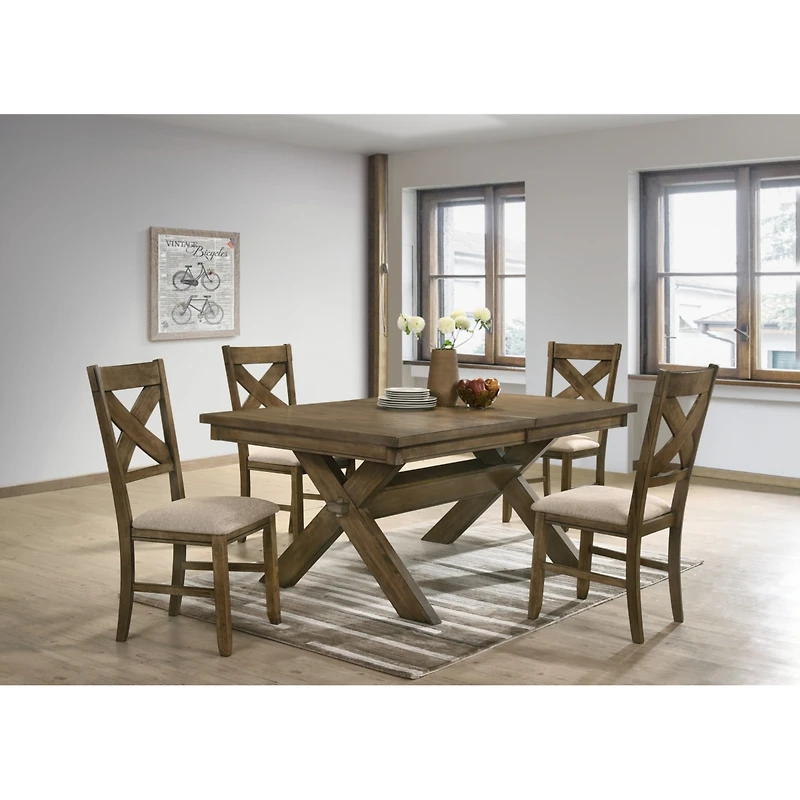 Streamdale Wood Fabric Upholstered Dining Chair Set of 2