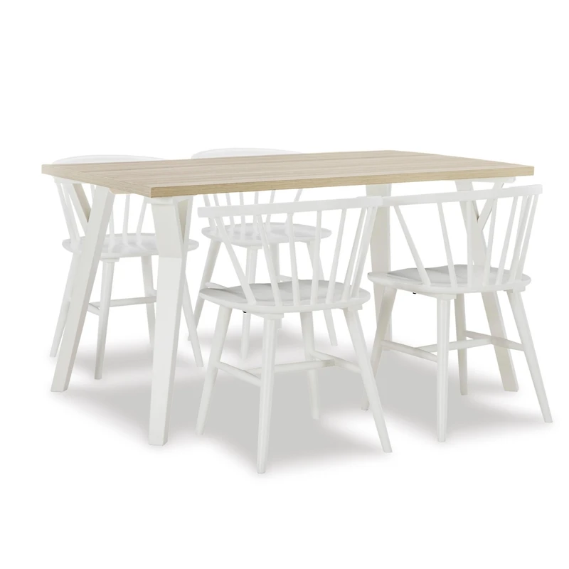 Streamdale Alwynn 5-Piece Dining Set Stylish Table & Windsor Chairs