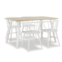 Streamdale Alwynn 5-Piece Dining Set Stylish Table & Windsor Chairs