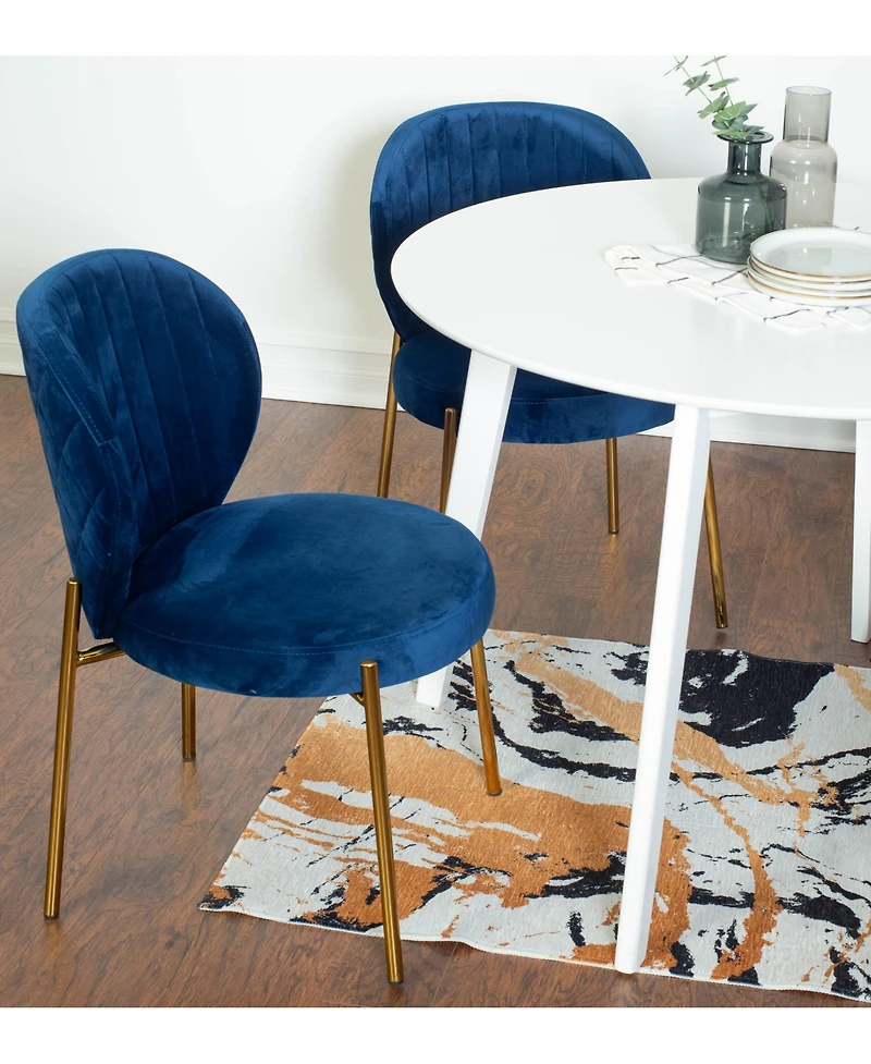 Streamdale Furniture Contemporary 3-Piece Dining Set, White Round Dining Table with 2 Chairs