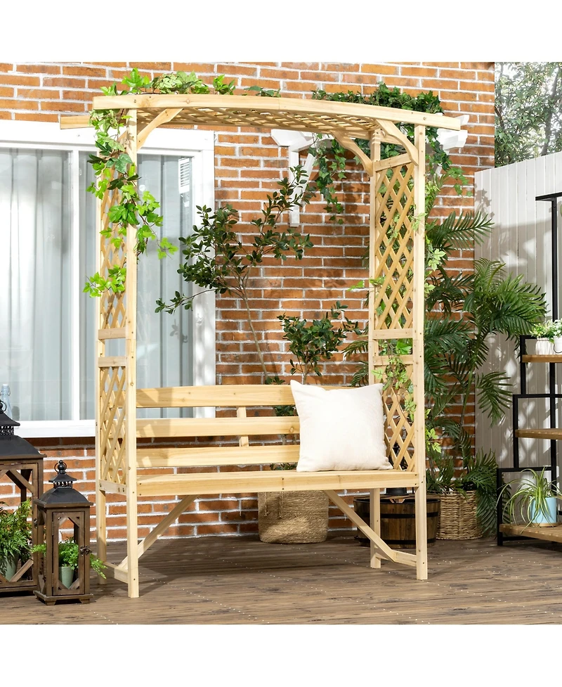 Stylish Arbor Bench Outdoor Seating, Plant Trellis, and Garden Decor