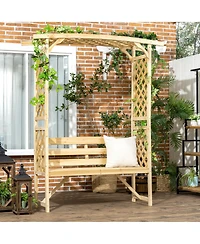 Stylish Arbor Bench Outdoor Seating, Plant Trellis, and Garden Decor