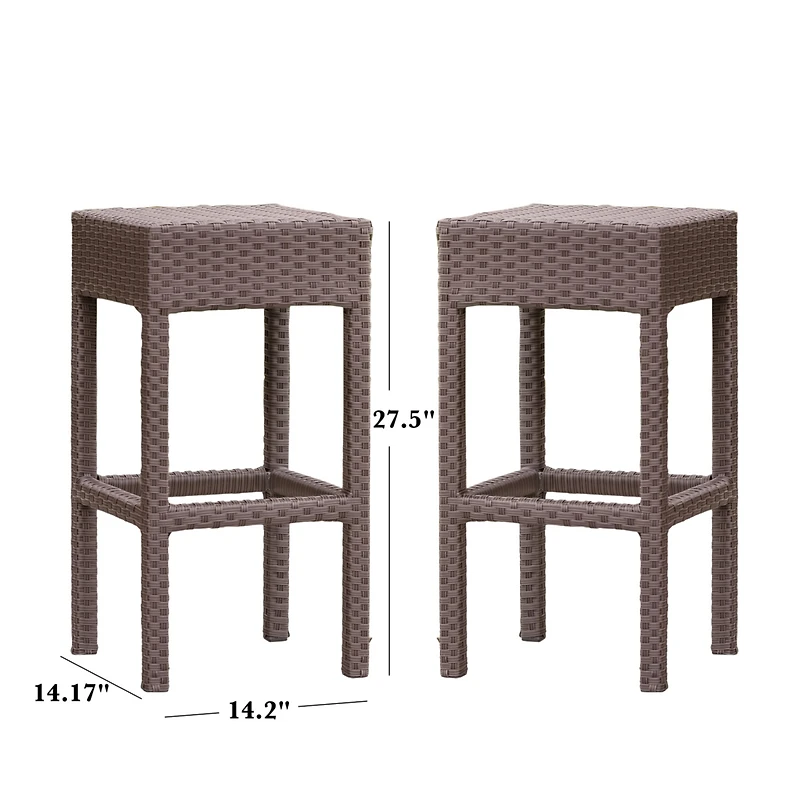 Streamdale Milton Wicker Backless Bar Stool
