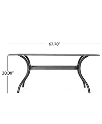 Simplie Fun Austin 68" Cast Aluminum Rectangular Dining Table