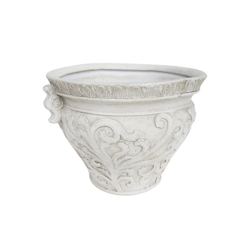 Antique White Concrete Planter For Indoor/Outdoor Use