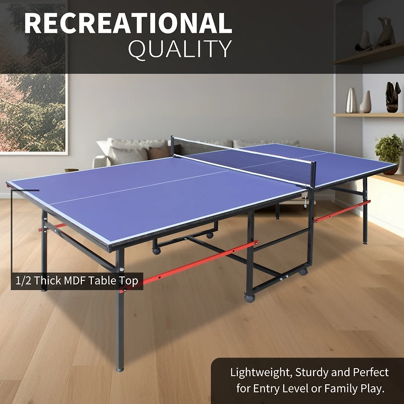 Streamdale 8FT Foldable Ping Pong Table Set with Net, Paddles, Balls