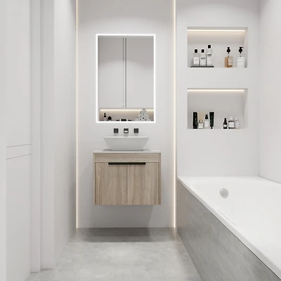 Streamdale 24" Modern Design Float Bathroom Vanity With Ceramic Basin Set