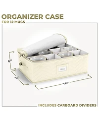Sorbus Quilted Coffee Mug Storage Case - Features label windows, handles