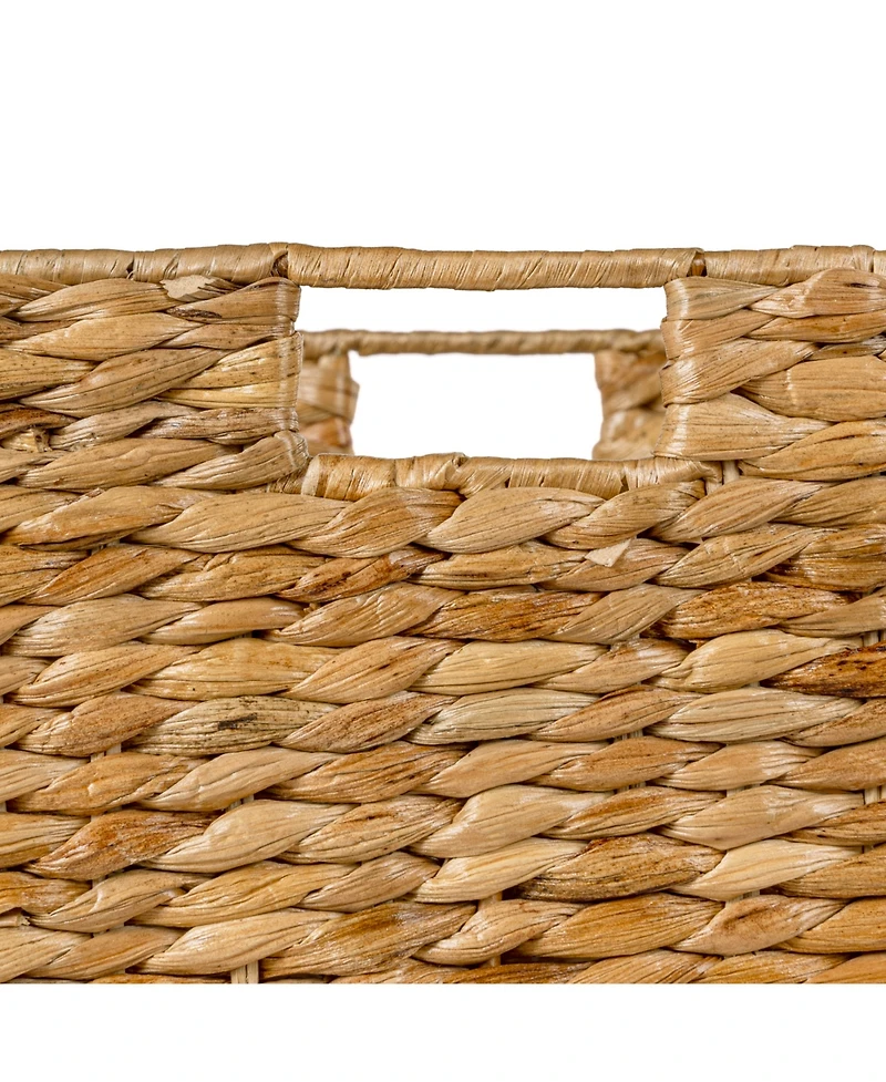 Jonathan Y Traditional Assorted Hand-Woven Hyacinth/Iron Baskets, Dark Brown Wash (Set of 10)