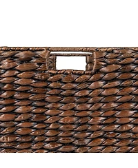 Jonathan Y Traditional Assorted Hand-Woven Hyacinth/Iron Baskets, Dark Brown Wash (Set of 10)
