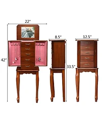 Sugift Large Storage Capacity Jewelry Cabinet with 5 Drawers