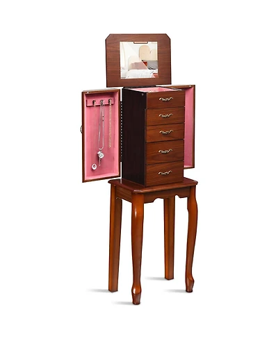 Sugift Large Storage Capacity Jewelry Cabinet with 5 Drawers