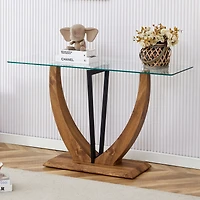 Streamdale Durable Tempered Glass Tabletop with Solid Base, Easy to Assemble