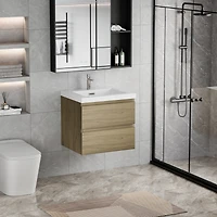 Streamdale 24" Floating Bathroom Vanity with Resin Sink and Soft-Close Drawers