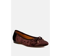 Buckrose Velvet Bow Ballerinas