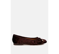 Buckrose Velvet Bow Ballerinas