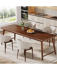 Tribesigns 78.7-Inch Dining Table, Mid-Century Modern Kitchen Dining Room Table for 6-8 People, Wood Kitchen Table Dinner Table, Rich Walnut