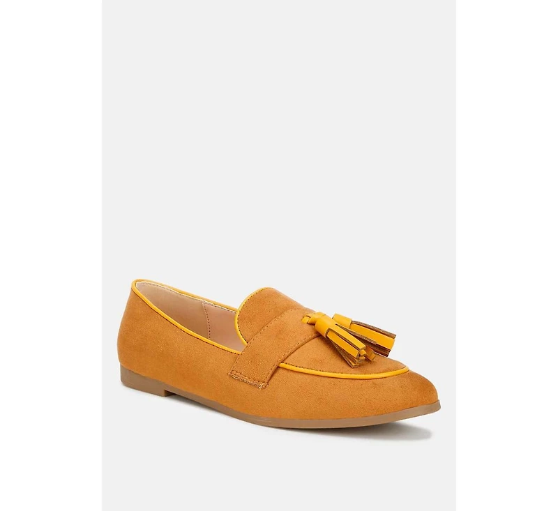 Folklore Micro Suede Tassel Womens Loafers Women