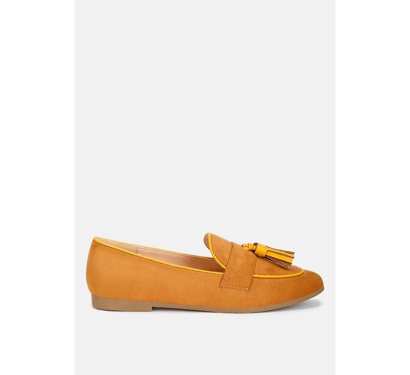 Folklore Micro Suede Tassel Womens Loafers Women