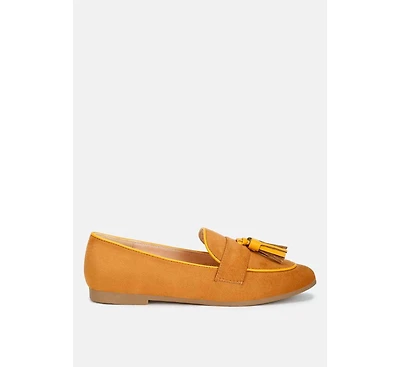 Folklore Micro Suede Tassel Womens Loafers Women