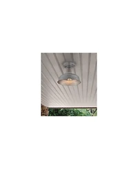 John Timberland Urban Barn Rustic Industrial Farmhouse Semi Flush Mount Outdoor Ceiling Light Galvanized Metal 8 3/4" for Post Exterior Barn Deck