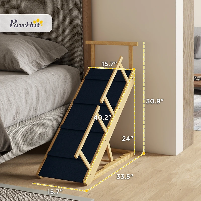 PawHut Dog Ramp, Adjustable Foldable Pet Ramp for Small to Large Dogs
