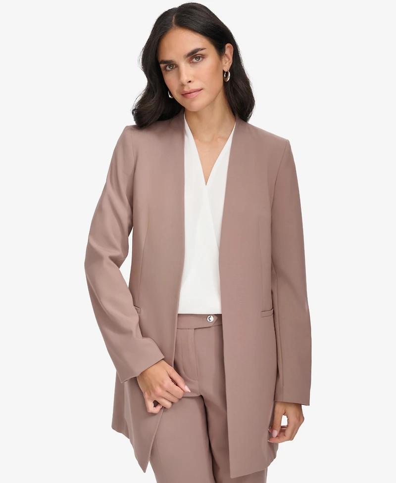 Calvin Klein Women's Roll Sleeve Open Front Blazer