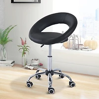 Homcom Adjustable Swivel Hydraulic Leather Salon Stool Rolling Chair,