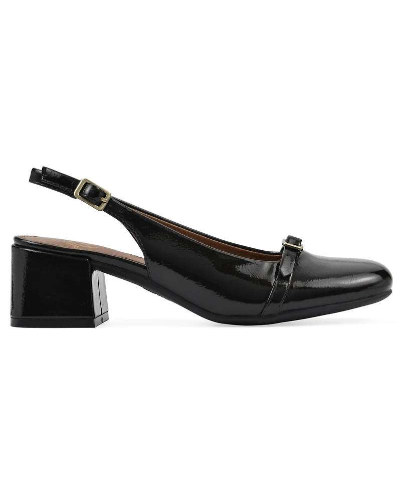 White Mountain Women's Later Slingback Block Heel Pumps