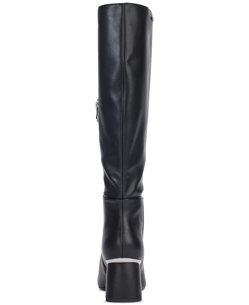 Dkny Women's Cana Block Heel Knee High Dress Boots