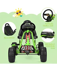 Skonyon 4 Wheel Pedal Powered Ride On Car with Adjustable Seat