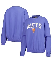 Soft As A Grape Women's Royal New York Mets Pigment Dye Pullover Sweatshirt