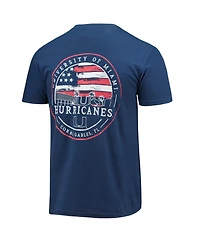 Image One Men's Navy Miami Hurricanes Campus Americana T-Shirt