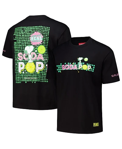 Freeze Max Men's Black Peanuts Snoopy Soda Pop Loose Fit T-Shirt